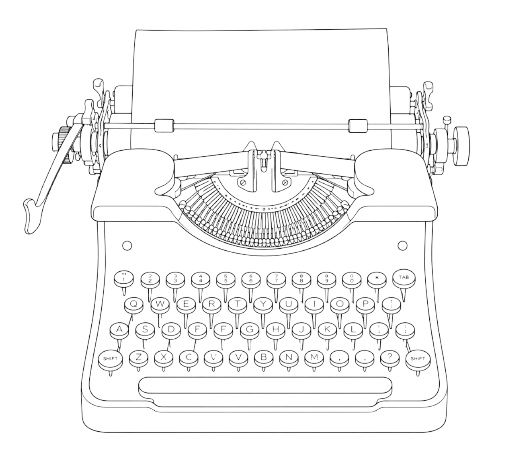 Vintage typewriter illustration